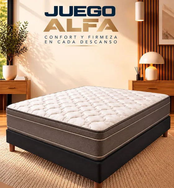 Juego Alfa — Juego colchón + sommier NUVÉ Colchones y Sommiers en Córdoba