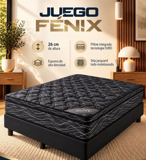 Juego Fénix 26 — Juego colchón + sommier NUVÉ Colchones y Sommiers en Córdoba
